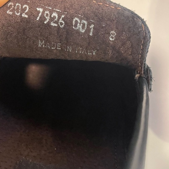 Bacco Bucci Mens Sz 8 Slip-On Black Croc Print Leather Driving Mocs Penny Loafer - Picture 11 of 12